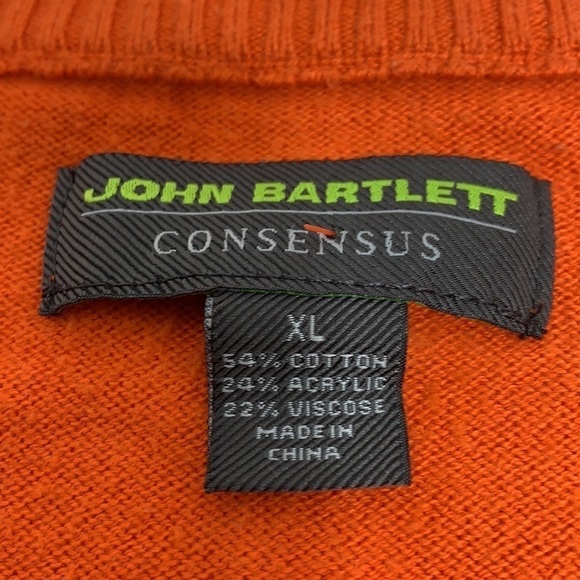 MEN’S John Bartlett Consensus Orange Crew Neck Sweatshirt Size XL - Picture 4 of 4